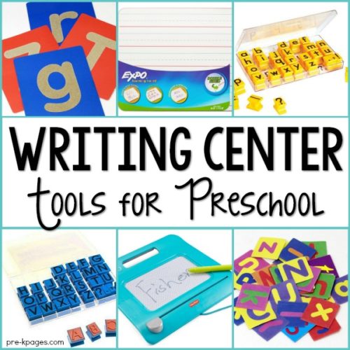Writing Center Set Up in Preschool PreK Pages