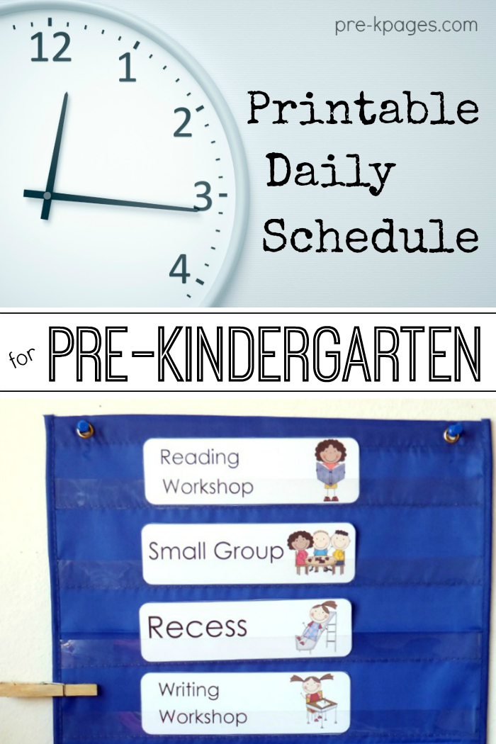 daily schedule for preschool classroom with pictures