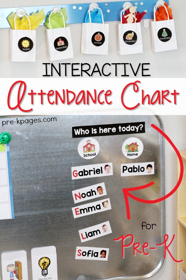 Gráfico de asistencia para Preescolar y Jardín de infantes