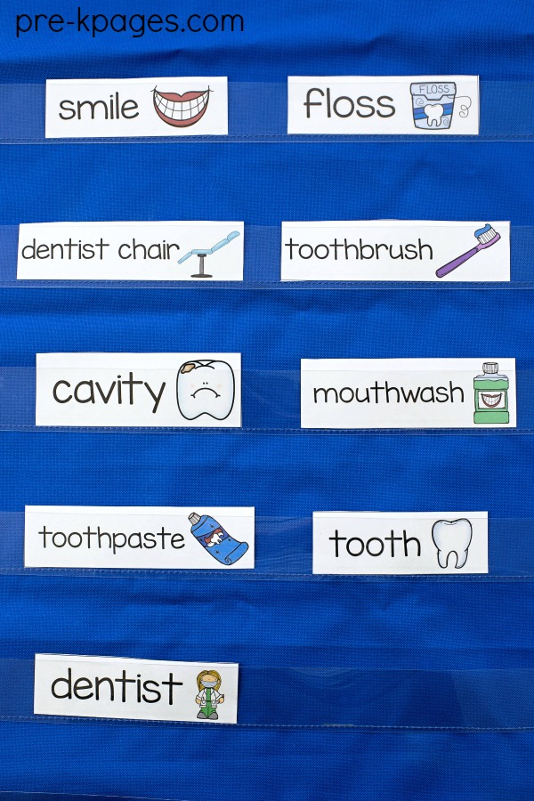 Dental Health Word Wall Vocabulary Cards