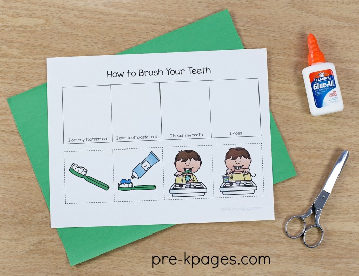 How to Brush Your Teeth Sequence Activity for Preschool