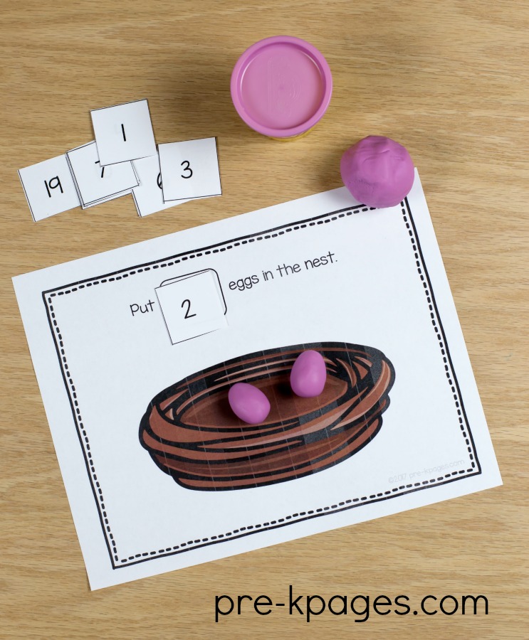 Spring Play Dough Counting Mats