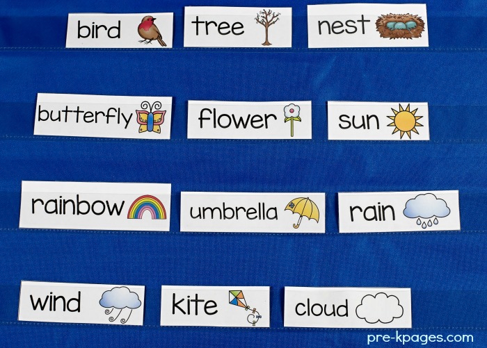 Spring Vocabulary Picture Cards