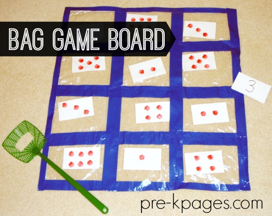 Bag Game Board for Preschool and Kindergarten