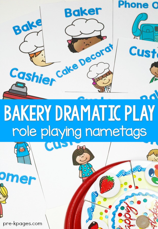 Bakery Role Playing Name Tags for dramatic play