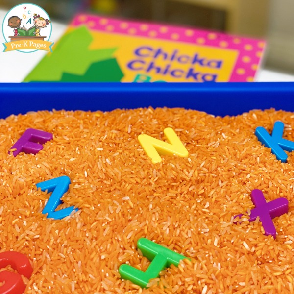 Alphabet Sensory Bin for Letter Recognition