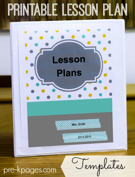 Printable Lesson Plan Templates for Preschool and Kindergarten