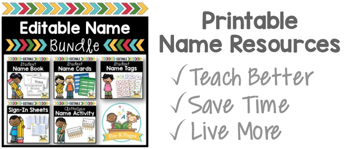 Name Activities For Preschool