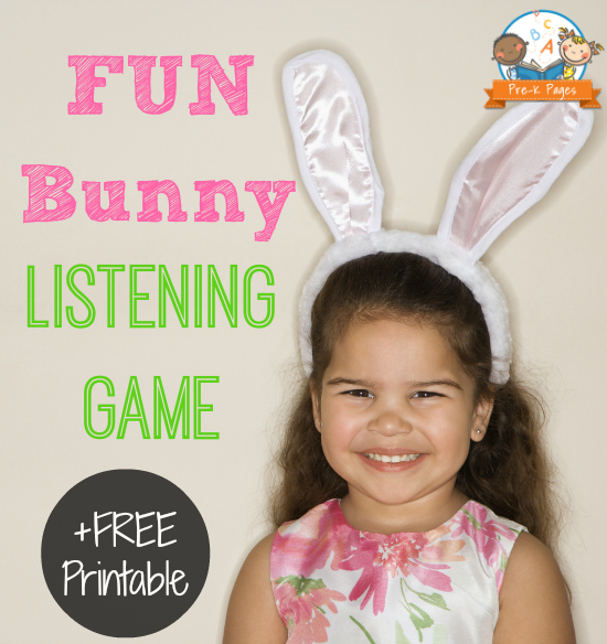 Bunny Listening Game for #preschool and #kindergarten with FREE printable