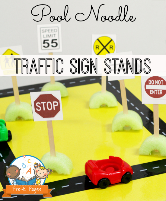 Add Environmental Print to the Block Center with these Free Printable Traffic Signs 