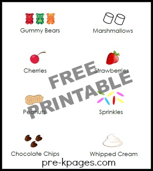 Pretend Play Ice Cream Toppings Printable - roblox how to create toppings for ice cream