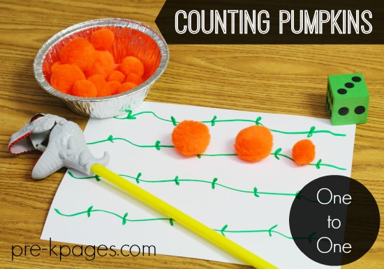 One to One Correspondence Counting Pumpkins Math for Preschool and Kindergarten