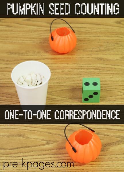 One to One Correspondence Pumpkin Seed Counting Activity