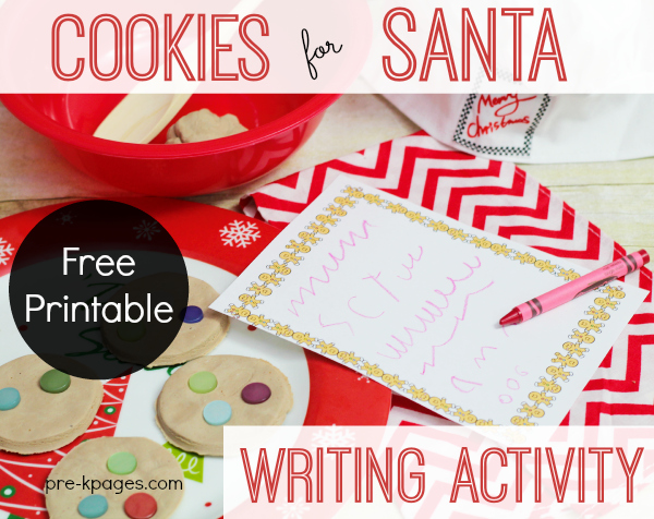 Cookies for Santa Writing Activity with Free Printable for Preschool and Kindergarten