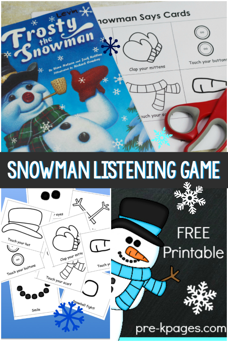 snowman listening game for preschool