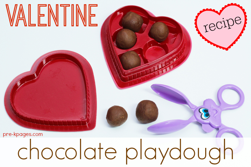 chokolade Playdough opskrift til Valentinsdag sjov i børnehaven