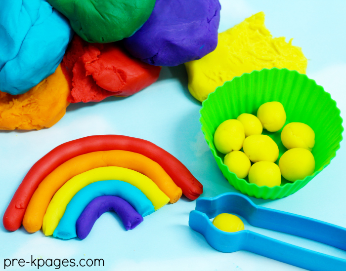 play doh rainbow learning