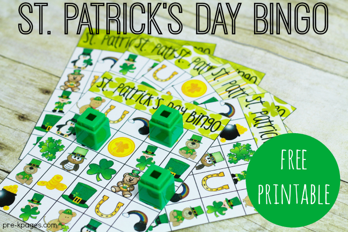 St. Patrick's Day Printable Bingo Game for Preschool and Kindergarten