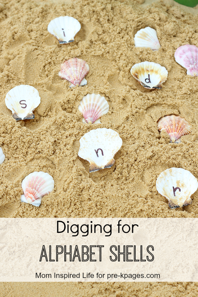 Seashell Alphabet Sensory Bin