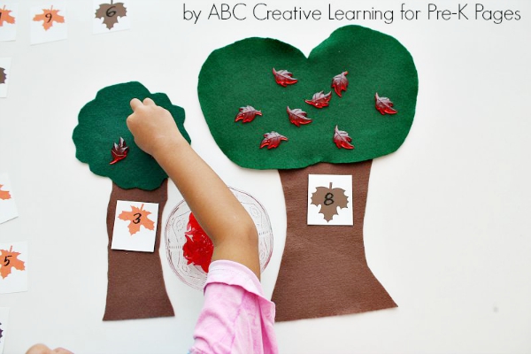Felt Leaf Counting Activity for Preschoolers