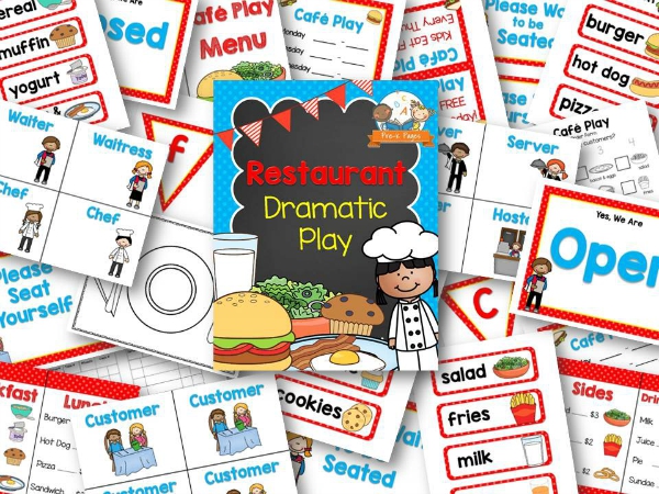 Cafe Play Restaurant Printables for Pretend Play