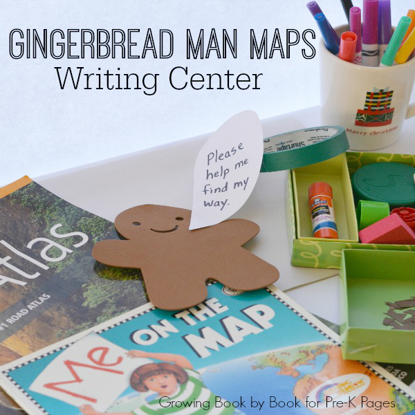 Gingerbread man writing paper