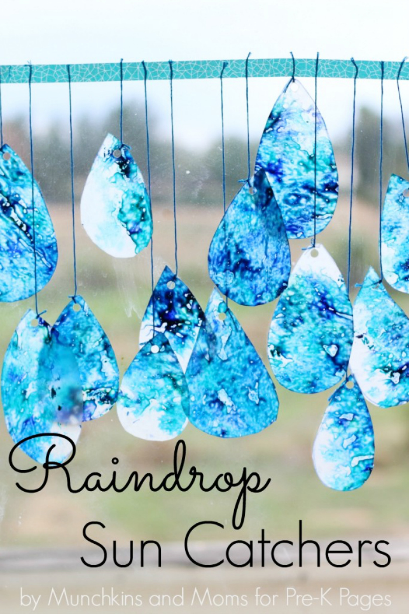 raindrop suncatchers fine motor for preschool