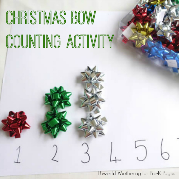 christmas bow counting activity