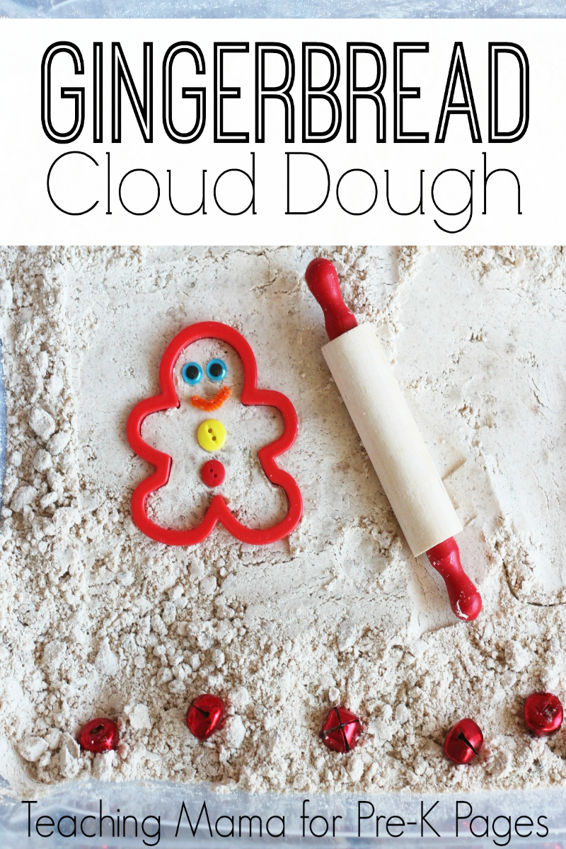 gingerbread cloud dough for preschool