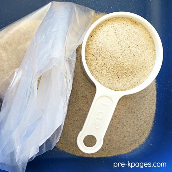 Moon Sand Recipe in in a measuring cup