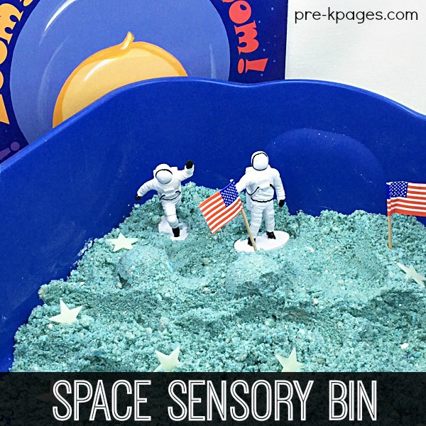 Outer Space Theme Sensory Bin pro předškoláky