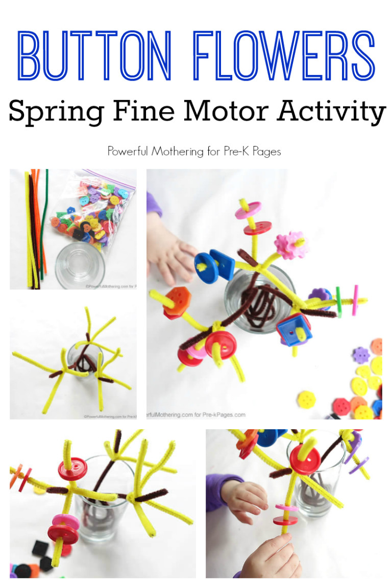 Button Flowers Fine Motor Activity Pre K Pages