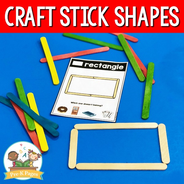 Craft Stick Shapes Building Activity For Preschool Pre K Pages