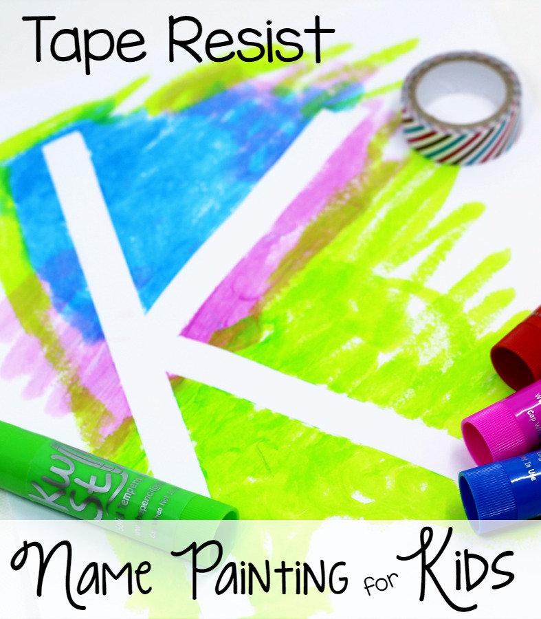 Tape Resist Name Paintings For Kids Pre K Pages