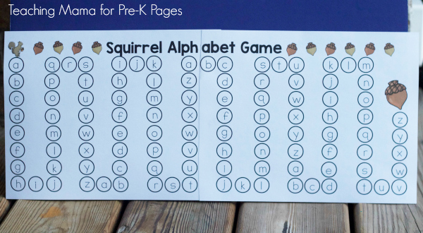 squirrel ABC game for fall