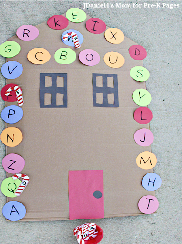 candy cane letter game for pre-k
