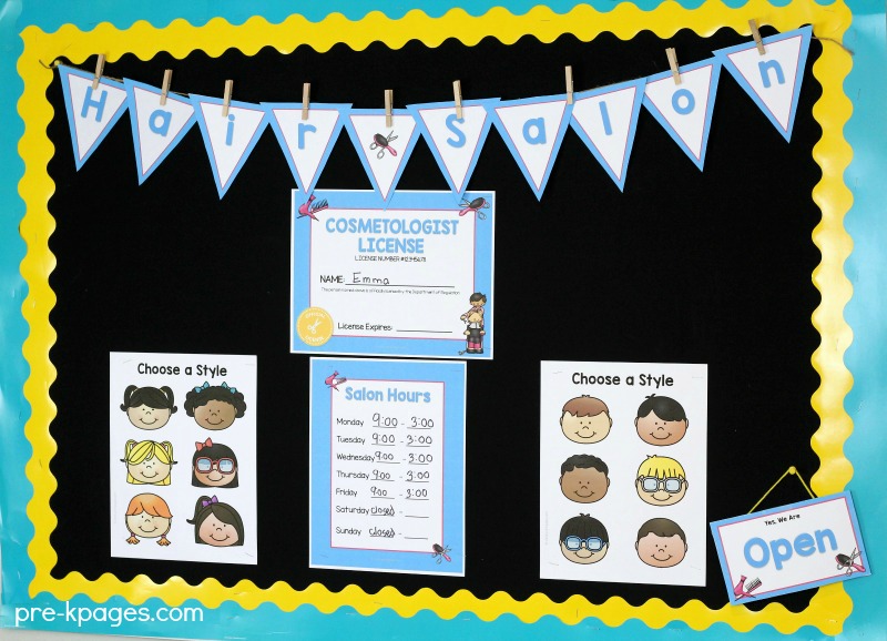 Hair Salon Dramatic Play Printables Pre K Pages