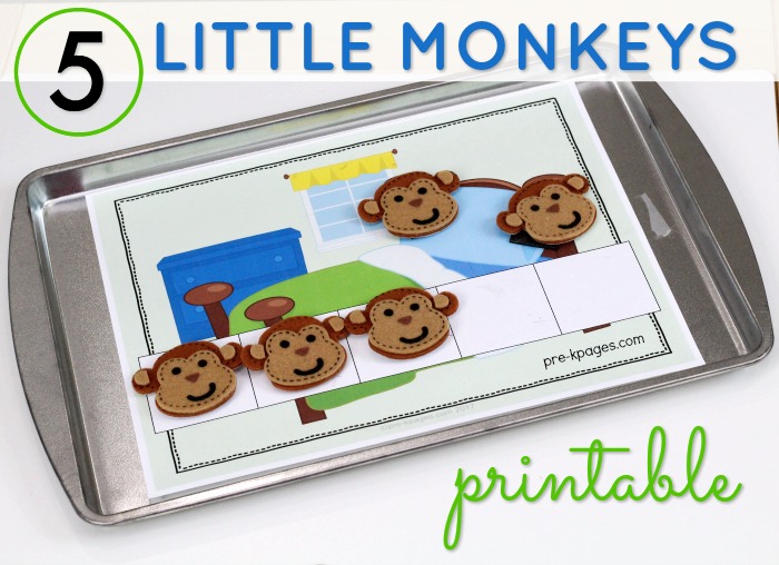 5 Little Monkeys Counting Five Frame Printable Pre K Pages