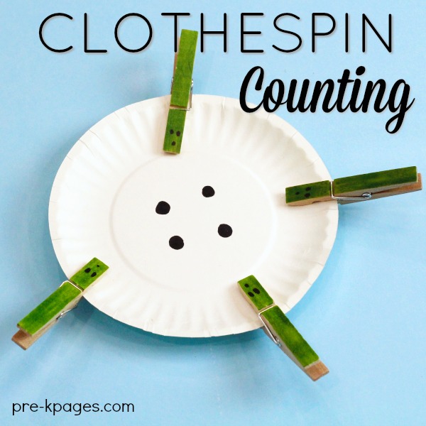 Clothespin Counting Activity for Preschool