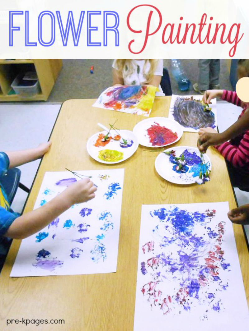 Flower Painting Activity For Preschoolers