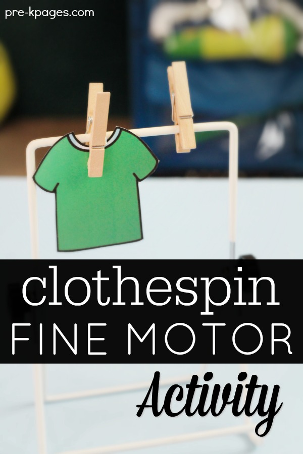 Hanging Clothes with Clothespins for Fine Motor Development in Preschool