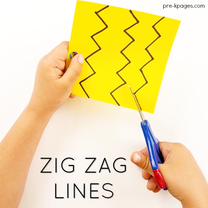 Cutting Zig Zag Lines to Develop Scissor Skills