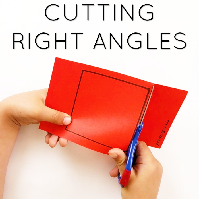 Cutting right angles for scissors practice