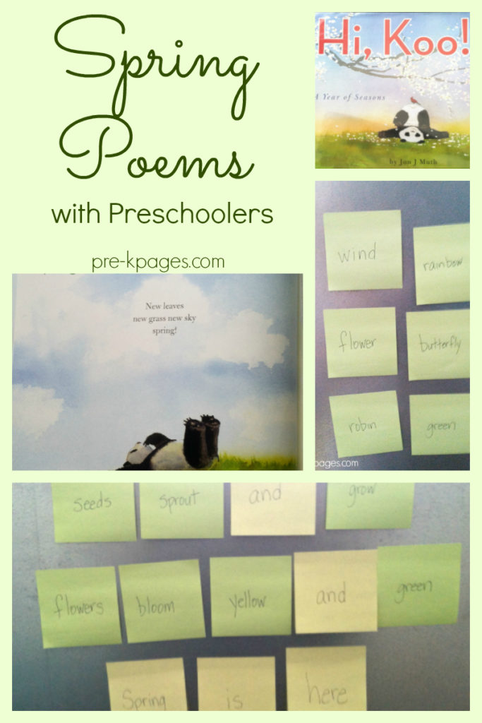 Spring Poems for Preschoolers PreK Pages
