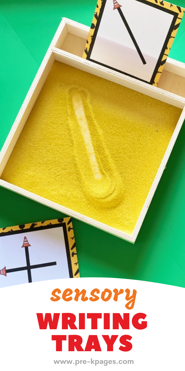 Sensory Writing Trays for Preschool with yellow sand
