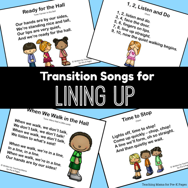 Transition Songs for Lining Up in Pre-K - Pre-K Pages