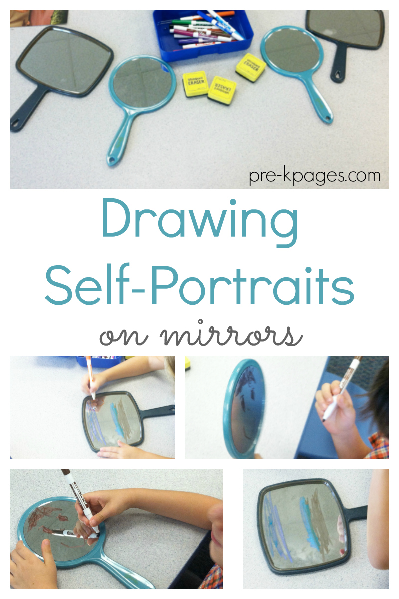 drawing self portraits on mirrors for preschool