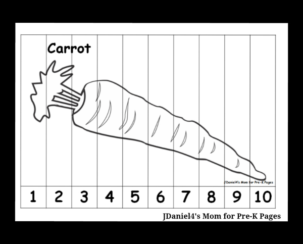 Vegetable Number Puzzles For Kids - Pre-K Pages