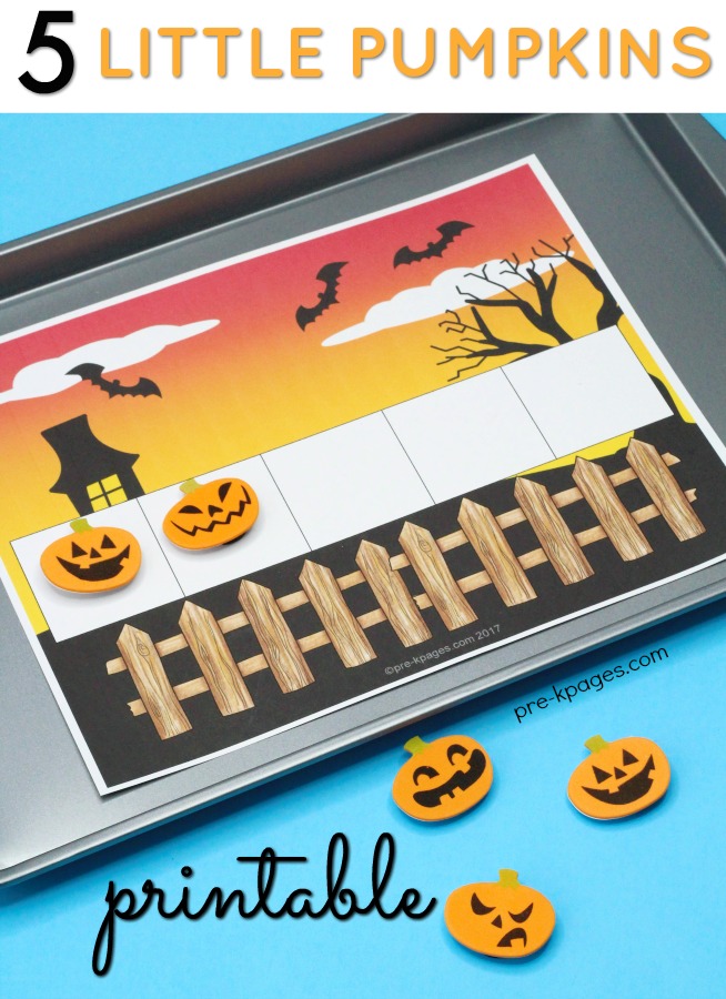 5 Little Pumpkins Counting Printable PreK Pages