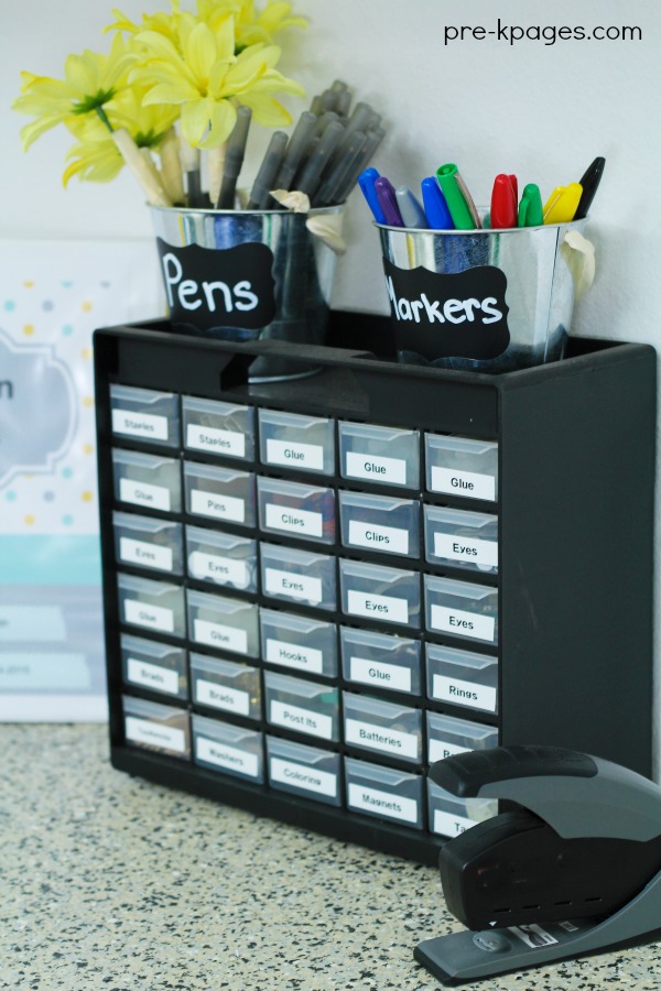 Nuts and Bolts Storage Drawers for Classroom Supply Storage